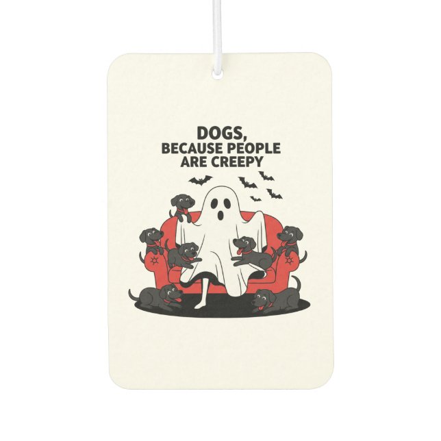 Spooky Halloween Dog Spooky Ghost 23 Car Air Freshener (Front)