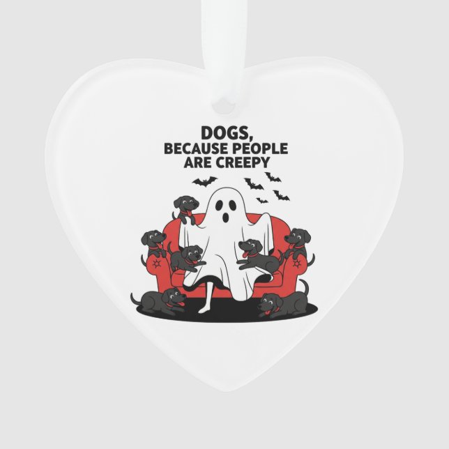 Spooky Halloween Dog Spooky Ghost 23 Ornament (Front)