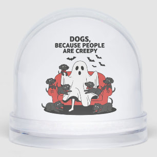 Spooky Halloween Dog Spooky Ghost 23 Snowglobe