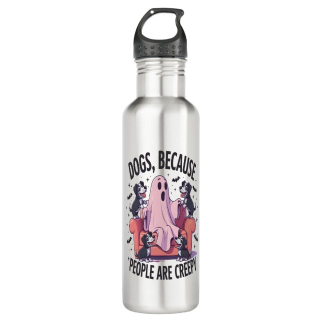 Spooky Halloween Dog Spooky Ghost (2) 710 Ml Water Bottle (Front)