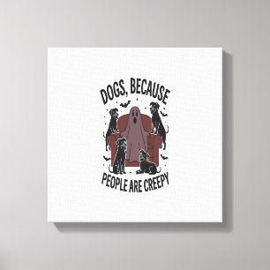 Spooky Halloween Dog Spooky Ghost 2 Canvas Print
