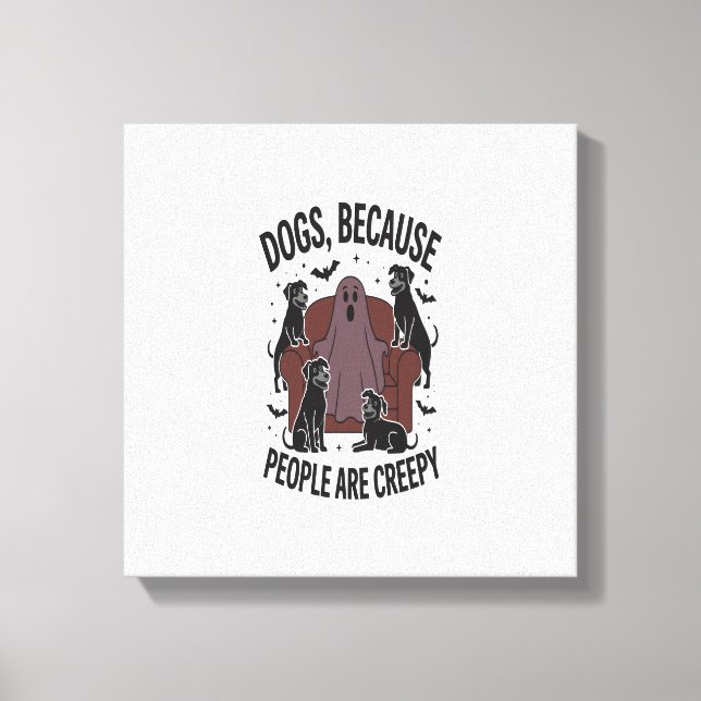 Spooky Halloween Dog Spooky Ghost 2 Canvas Print (Front)