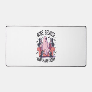 Spooky Halloween Dog Spooky Ghost (2) Desk Mat