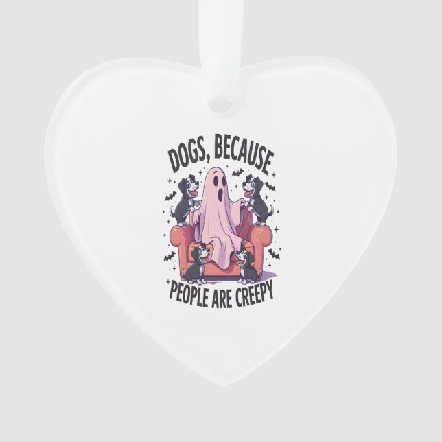 Spooky Halloween Dog Spooky Ghost (2) Ornament (Front)