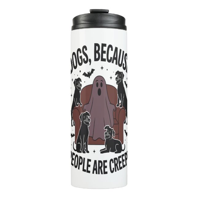 Spooky Halloween Dog Spooky Ghost 2 Thermal Tumbler (Front)