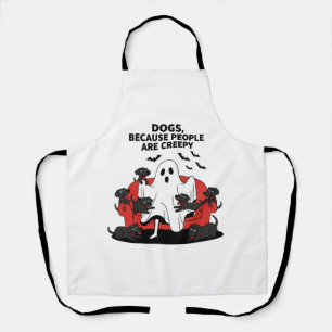 Spooky Halloween Dog Spooky Ghost Apron