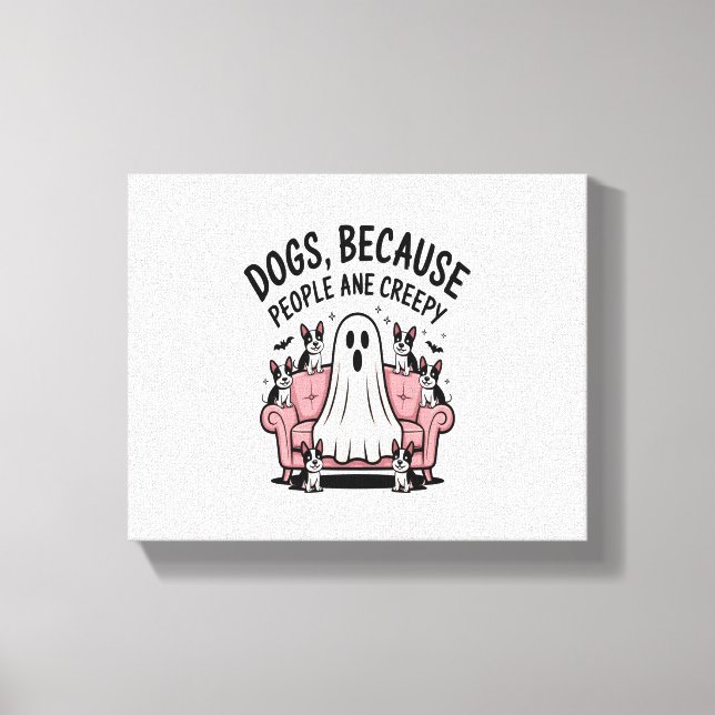 Spooky Halloween Dog Spooky Ghost Canvas Print (Front)