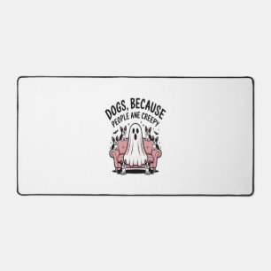 Spooky Halloween Dog Spooky Ghost Desk Mat