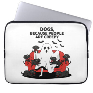 Spooky Halloween Dog Spooky Ghost Laptop Sleeve