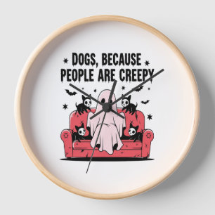 Spooky Halloween Dog Spooky Ghost Png 2 Clock