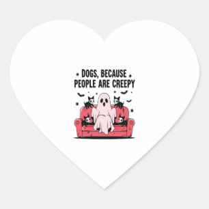 Spooky Halloween Dog Spooky Ghost Png 2 Heart Sticker