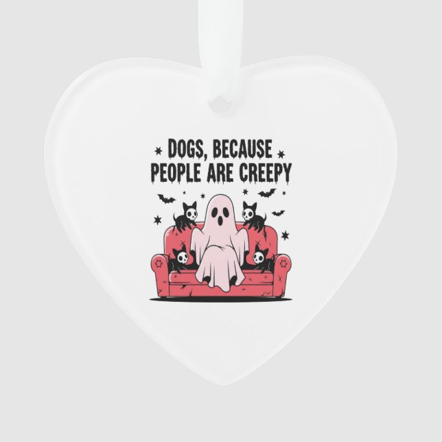 Spooky Halloween Dog Spooky Ghost Png 2 Ornament (Front)