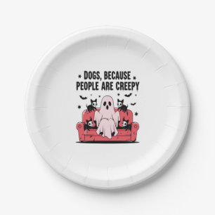Spooky Halloween Dog Spooky Ghost Png 2 Paper Plate
