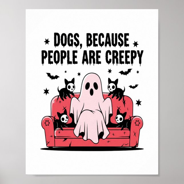 Spooky Halloween Dog Spooky Ghost Png 2 Poster (Front)