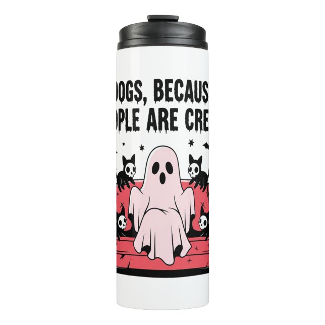 Spooky Halloween Dog Spooky Ghost Png 2 Thermal Tumbler (Front)