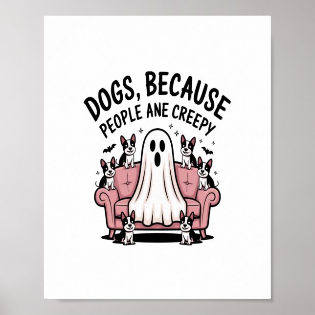 Spooky Halloween Dog Spooky Ghost Poster (Front)