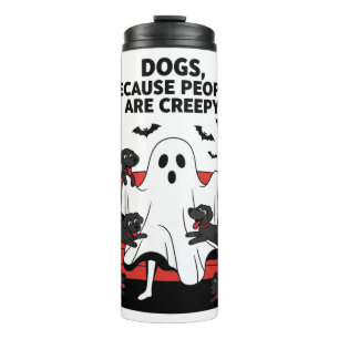 Spooky Halloween Dog Spooky Ghost Thermal Tumbler