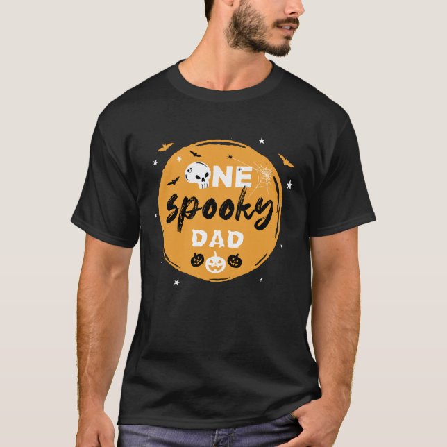 Spooky Halloween Family Matching Dad Trick Treat T-Shirt (Front)