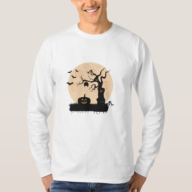 Spooky Halloween full mon gift idea T-Shirt (Front)