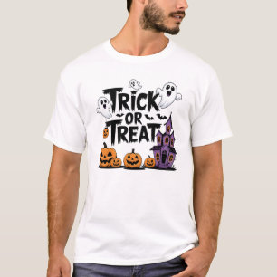 Spooky Halloween fun with ghosts & pumpkins T-Shirt