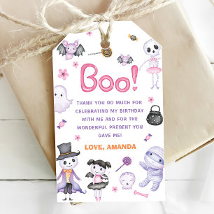 Spooky Halloween Ghost 1st Birthday Party Gift Tags