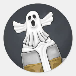 Spooky Halloween Ghost  Classic Round Sticker