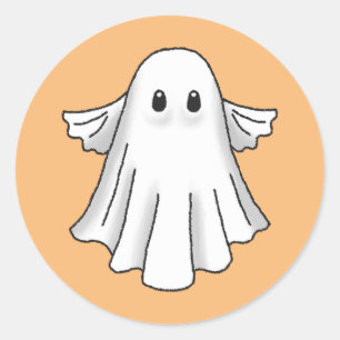 Spooky Halloween Ghost Classic Round Sticker