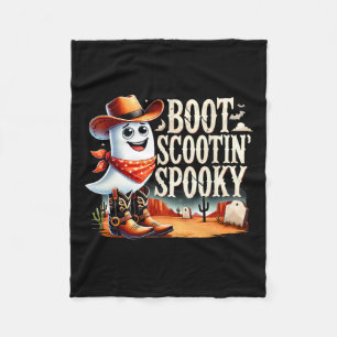 Spooky Halloween Ghost Cowboy Ghost Western Fleece Blanket