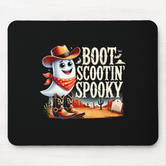 Spooky Halloween Ghost Cowboy Ghost Western  Mouse Mat (Front)