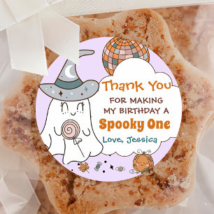 Spooky Halloween Ghost Cute Birthday Party  Classic Round Sticker