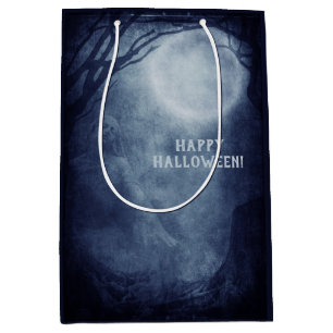 Spooky Halloween Ghost Full Moon at Night Medium Gift Bag