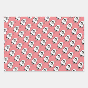 Spooky Halloween ghost in 3 colours Wrapping Paper Sheet