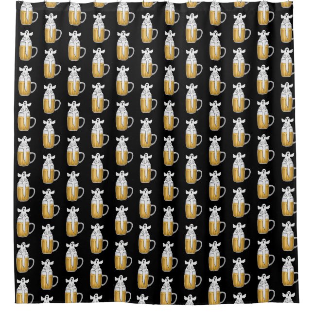 Spooky Halloween Ghost  Shower Curtain (Front)