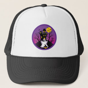 Spooky Halloween Ghost Trucker Hat