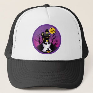 Spooky Halloween Ghost Trucker Hat