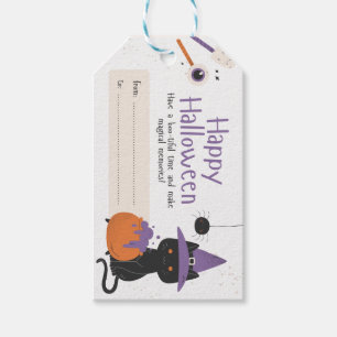 Spooky Halloween ghosts, and bats Gift Tags
