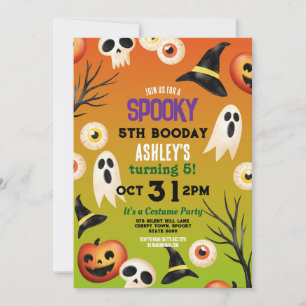 Spooky Halloween Ghosts Birthday Kids Invitation