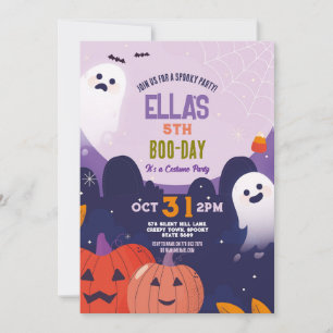 Spooky Halloween Ghosts Birthday Kids Invitation