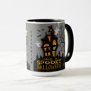 Spooky Halloween Ghosts Haunted House Customisable Mug
