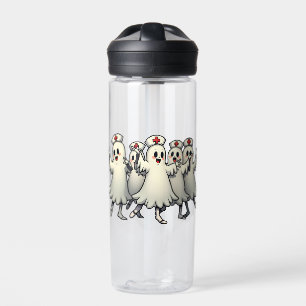 Spooky Halloween Ghosts in Nurse Suits Water Bottle