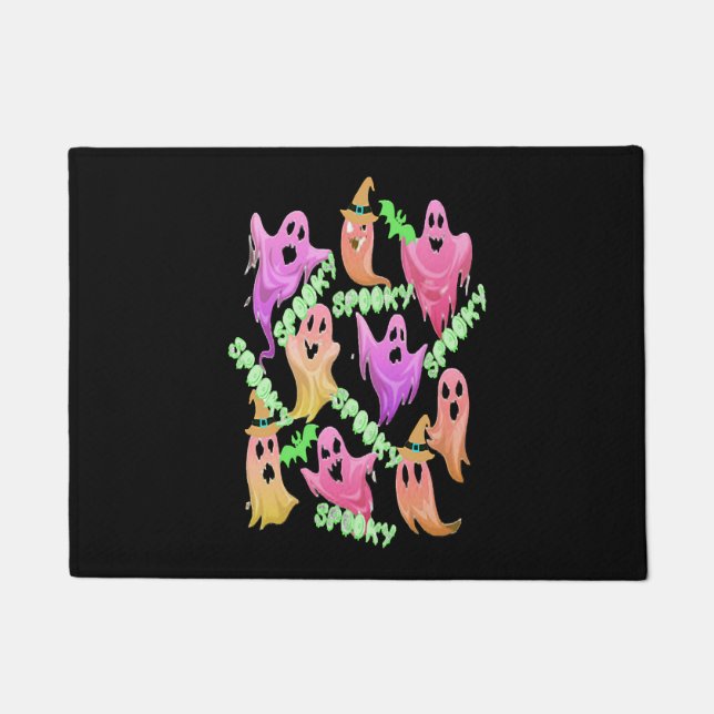 Spooky Halloween Ghosts Spooky Halloween kawaii Doormat (Front)