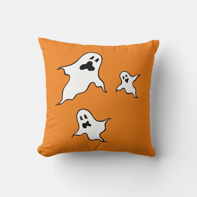 Spooky Halloween Ghosts Throw Cushion (Front)