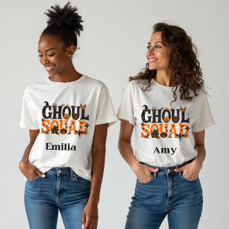 Spooky Halloween Ghoul Squad Graphical Name Sweatshirt