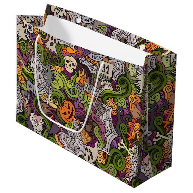 Spooky Halloween Gift Bag - Large, Glossy (Front Angled)