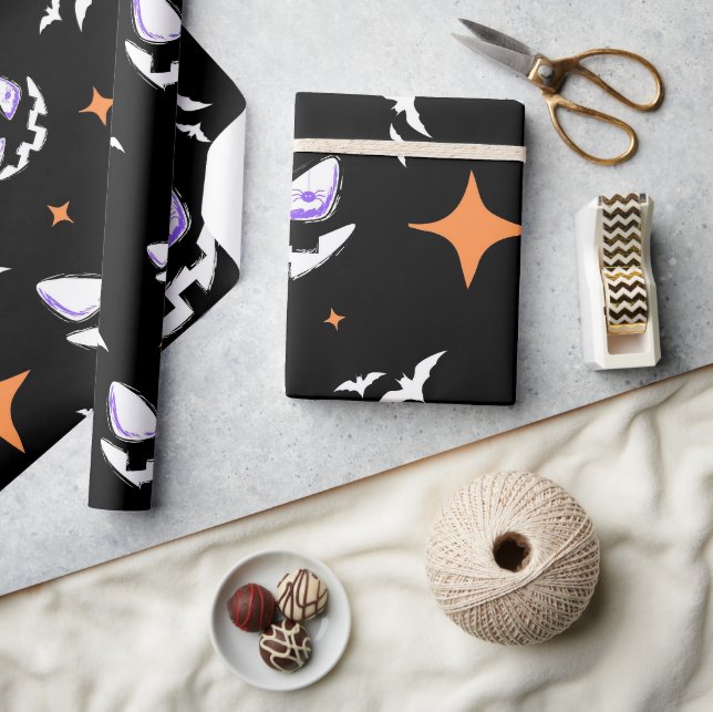 Spooky Halloween Gift Wrap | Vintage Witch & Pumpk (Crafts)
