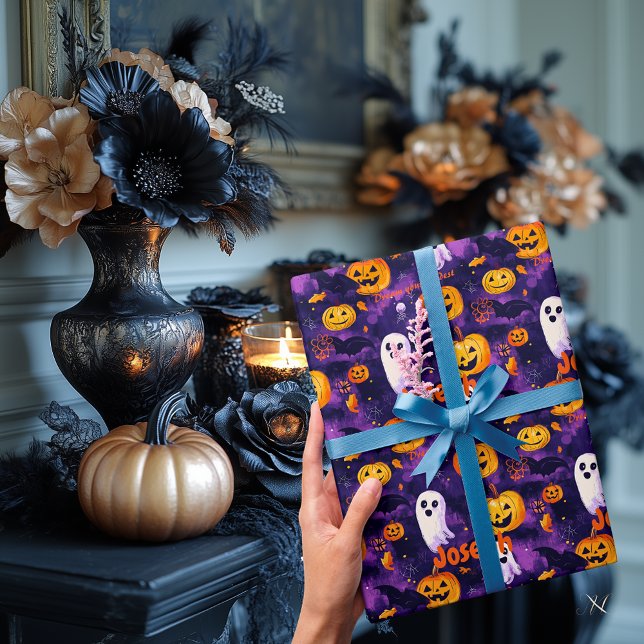 Spooky Halloween Gift Wrap with Personalised Name  (Creator Uploaded)