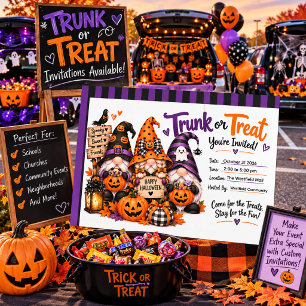Spooky Halloween Gnomes Trunk or Treat Celebration Invitation