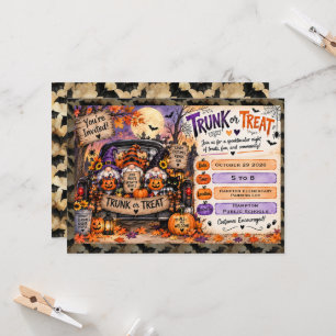 Spooky Halloween Gnomes Trunk or Treat Party  Invitation