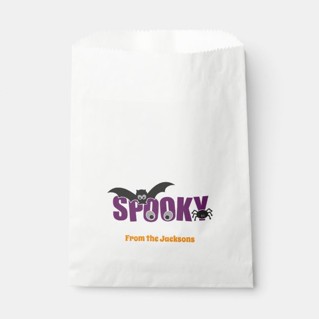 Spooky Halloween  Goodie Bags with Bats (Front)