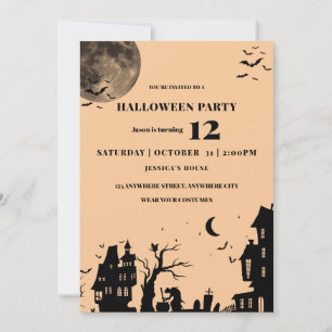Spooky Halloween Gothic Birthday Party Invitation